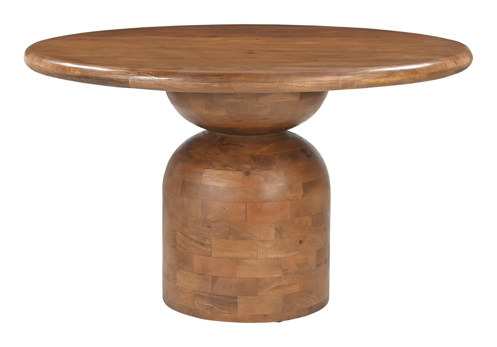 Artistiq Living Naveen Ronde Eettafel van Mangohout, Bruin, Diameter: 130 cm