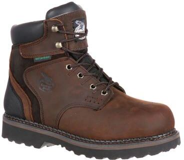 "Georgia Boot Brookville 6"" Safety Toe - Mens 10.5 Brown Boot Medium"