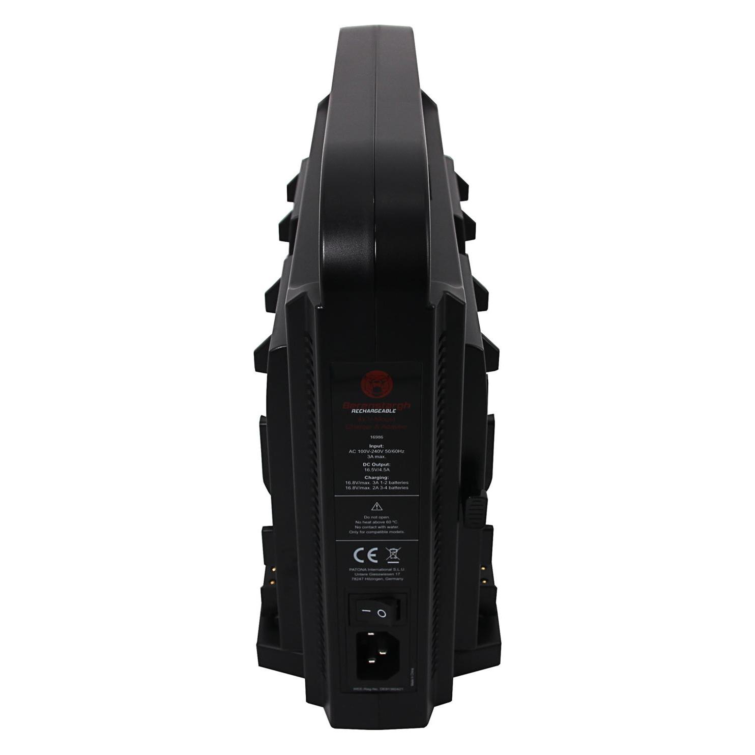 Berenstargh paralleles 4-fach Slim-Ladegerät kompakt Sony Red DSLR V-Mount Akkus Netzteilfunktion (Kamera Akku Ladegerät, Kamera Akku Netzadapter) (61064351)