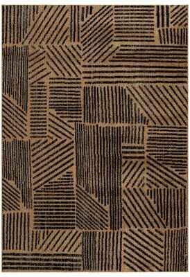 World Rug Gallery Contemporary Boho Stripes Black Area Rug