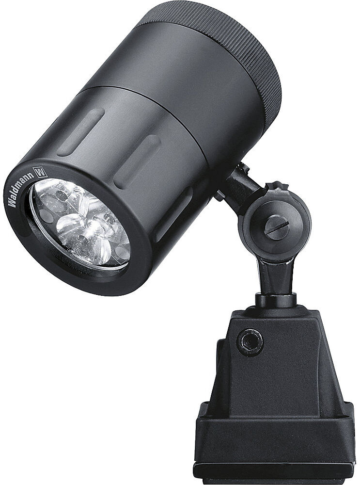 Maschinenleuchte, 24 V, Aluminium eloxiert, schwarz, Spot mit 10°-Abstrahlwinkel Waldmann