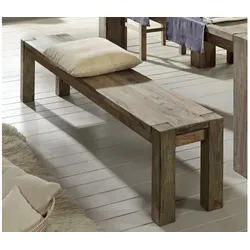 Bank Sheesham 160x35x45 grau geölt NATURE GREY #140