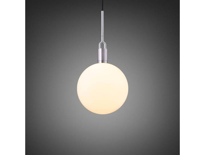 Glazen hanglamp Forked, dimbaar, alu / grijs / zink, Woon-/ Eetkamer, metaal, hanglamp