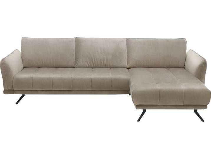 Ecksofa, Grau, 285x178 cm, 100% Polyester, Mit Sitztiefenverstellung, Modern