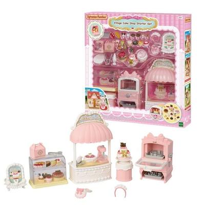 Sylvanian Families 5807 - Village Cake Shop Starter Set, Dorfkonditorei Set für Starter Haus, Spielset