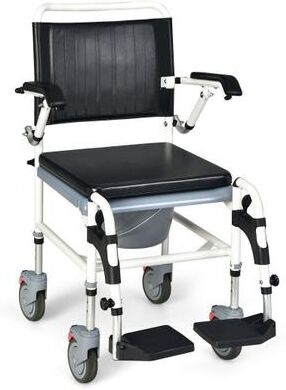 Costway 4-in-1 Bedside Commode Wheelchair with Detachable Bucket
