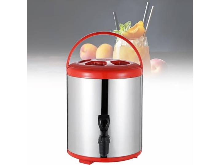 Kaffeemaschine, 12L Kaffeeurnenspender aus Stahl(Red,10L)