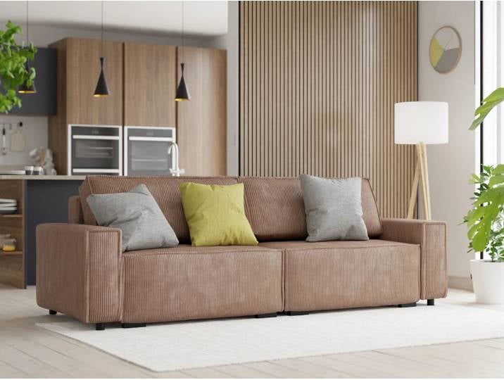 Braune 3-Sitzer Schlafsofa SMART