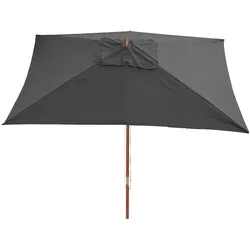 Décoshop26 - 3x4m rechteckiger Gartenschirm Polyester/Holz 6kg Anthrazit 04_0003826