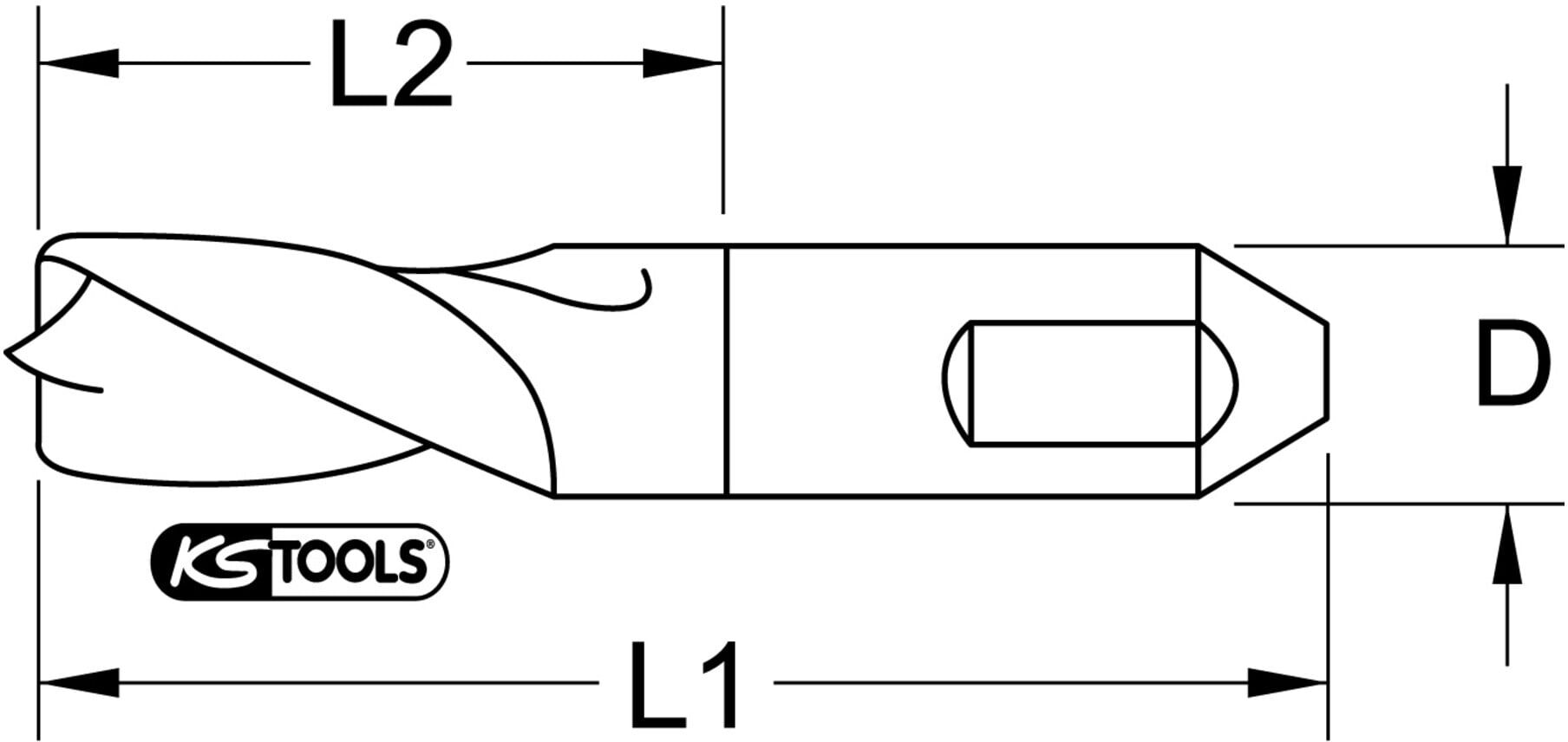 KS Tools HSSE Schweißpunkt-Bohrer, 8mm (332.0108)