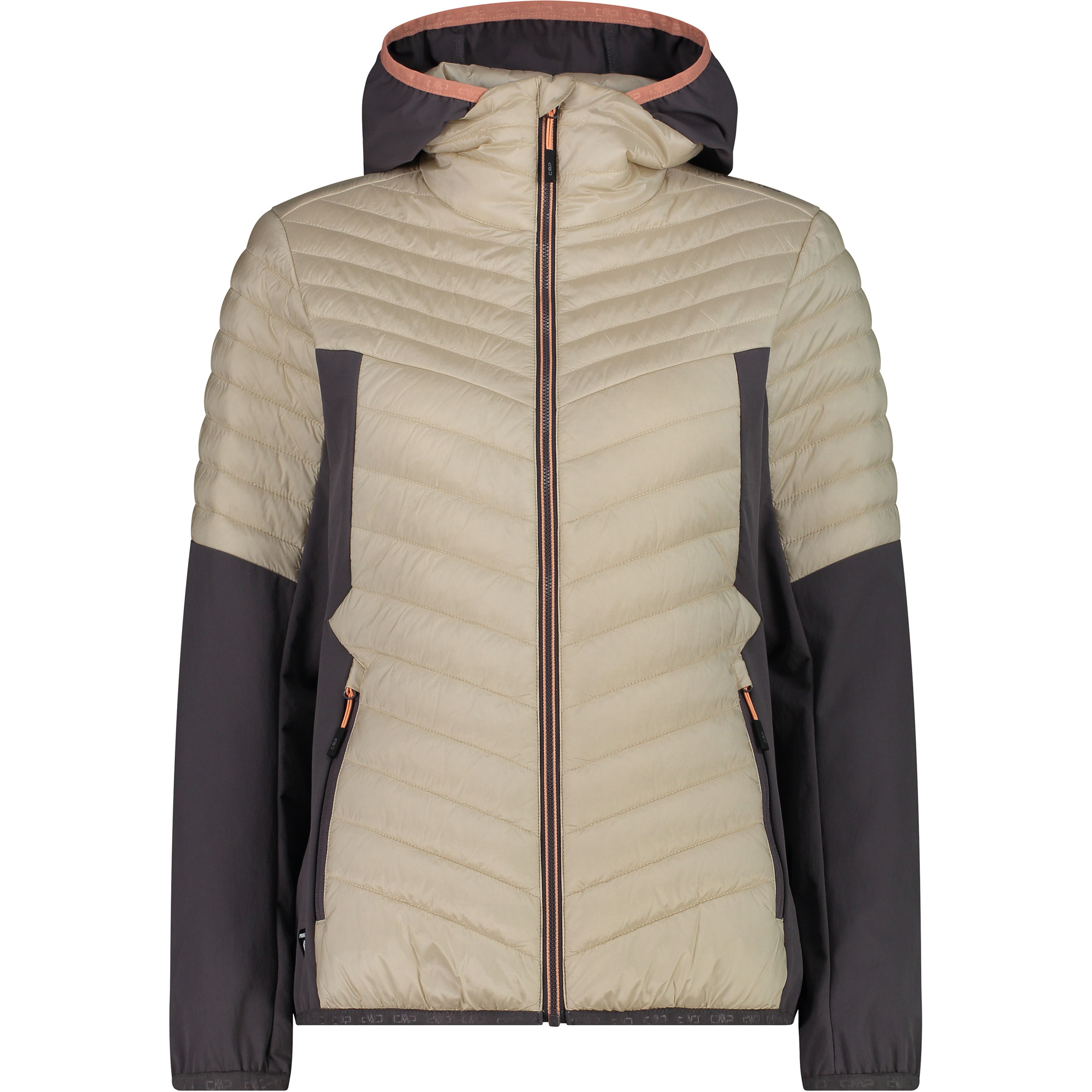 CMP Hybrid Damen Isolationsjacke beige Größe XXS Trekking Windabweisend