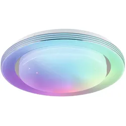 Paulmann LED Wand-/Deckenleuchte RAINBOW DYNAMIC RGB TunW, mit FB, dimmbar, Chrom / Weiß, Ø 38cm, 22W 1600lm PAUL-70546