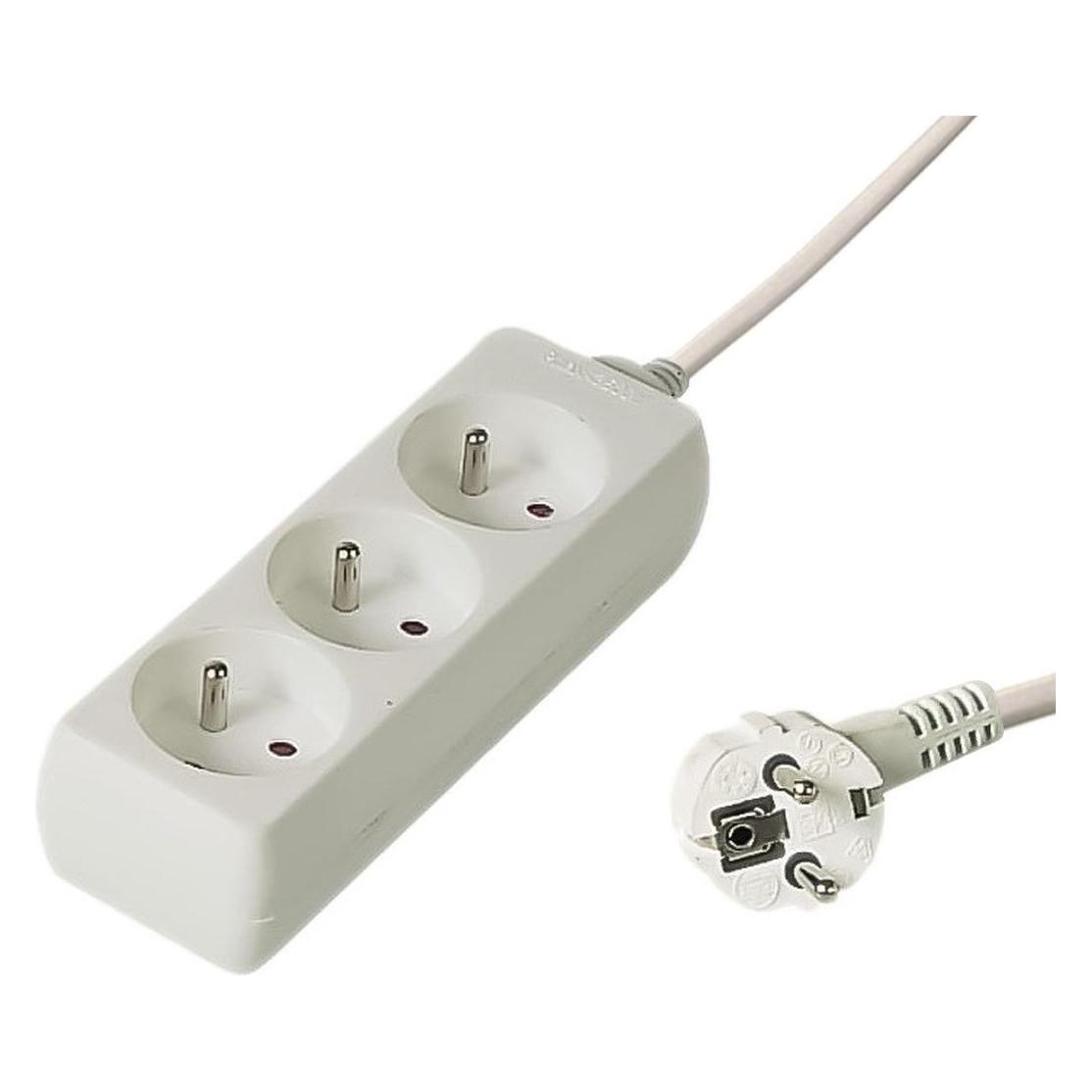 PremiumCord PP3-02 power extension 3 AC outlet(s) White (2 m) (PP3-02)