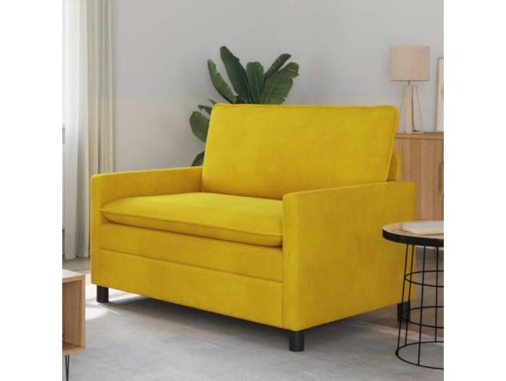ZQQLVOO Sofa Gelb 126 x 81 x 87,5 cm Samt Stabiler Metallrahmen, Ergonomisches Design, Pflegeleicht, Einfache Montage