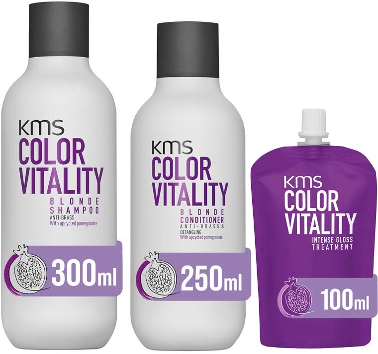 KMS Color Vitality Blonde Shampoo 300ml, Blonde Conditioner 250ml & In