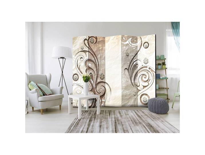 Paravent Stone Butterfly Polaire Beige 225 x 172 x 3cm 5 éléments