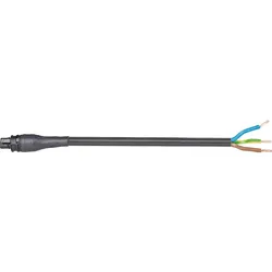 Verbindungsleit. Wieland RST20i3 1,0m, schwarz, H07RN-F 3G1,5mm2 3-poliger Stecker - freies Ende