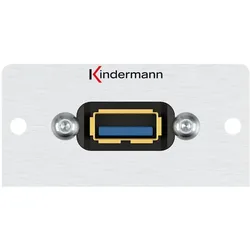 Kindermann Konnect 50 alu - USB3.0 7444000529 A-Bu/Bu Blende 1/2 50x50 m.Kabelpeitsch, USB Kabel