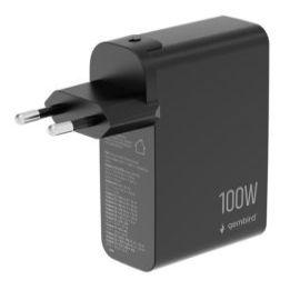Gembird Szybka ładowarka GaN 4x USB, 100W, LCD, czarna (100 W, 4 Ports) (GEMBIRD)
