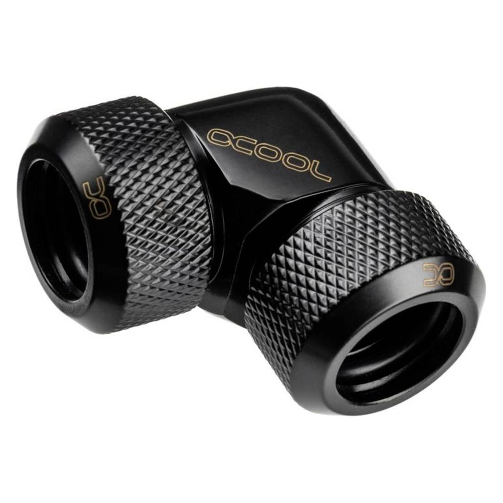 Alphacool Eiszapfen 13mm HardTube Anschraubtülle 90° L-Verbinder Acryl- Messingrohre - schw (17444)