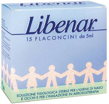 PERRIGO ITALIA Srl Libenar 15 Flaconcini Soluzione Isotonica Salina Sterile - Rimedio per Lavaggi Nasali