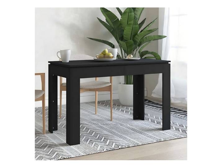 vidaXL Esstisch vidaXL Esstisch Schwarz 120x60x76 cm Holzwerkstoff