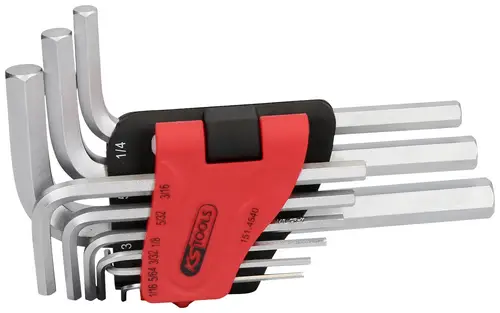 KS Tools Innen-Sechskant Winkelschraubendreher-Set 1/16 Zoll, 5/64 Zoll, 3/32 Zoll, 1/18 Zoll, 5/32 Zoll, 3/16 Zoll, 1/4 Zoll