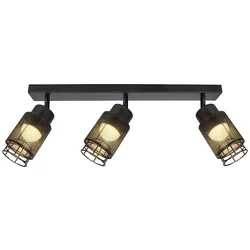 LED Deckenstrahler schwarz 3-flammig Deckenleuchte Spots verstellbar B 68,5 cm
