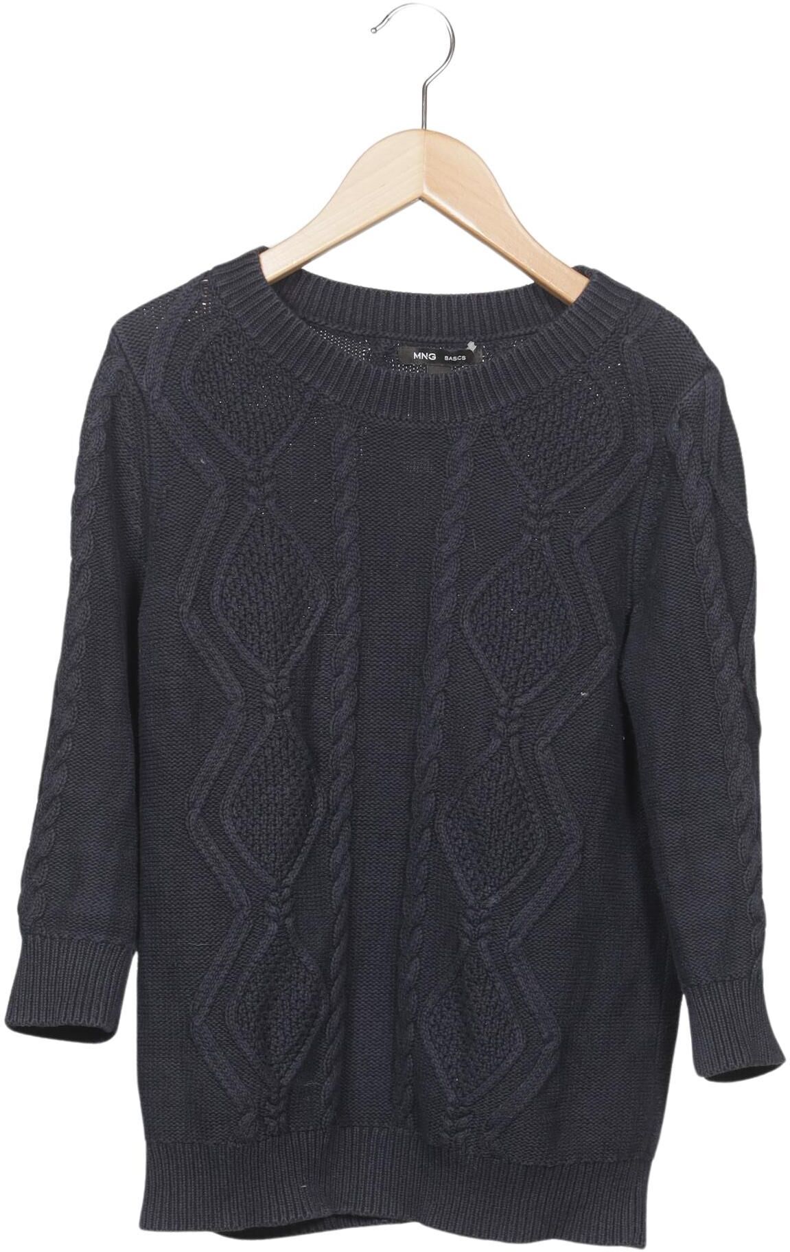 Mango Damen Pullover, Marineblau, Gr. M, Baumwolle - Second Hand