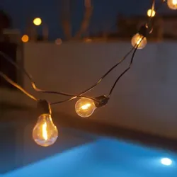 New Garden ALLEGRA Lichterkette in Schwarz 8 Meter IP44 warmweißes Licht