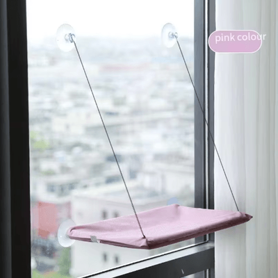 Inspire Picks Ultra Soft Cat Window Hammock Bed Space Saving Window Perch For Cozy Feline Nap pink