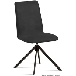 ESSZIMMERSTUHL drehbar (2er-Set) Deanne 47x92x60 Schwarz/Anthrazit