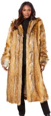 Plus Size Women's Plus Size Hooded Faux Fur Coat by Roaman's in Fox (Size 1X)