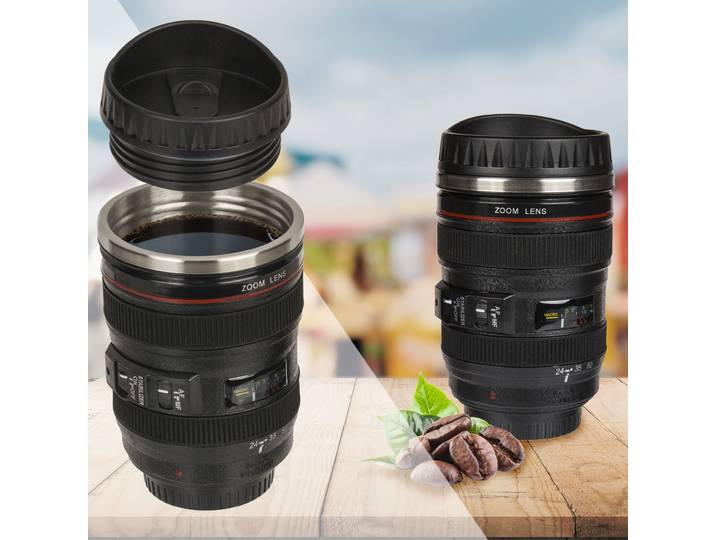 Kaffeebecher in Kameraobjektiv-Design, 350 ml