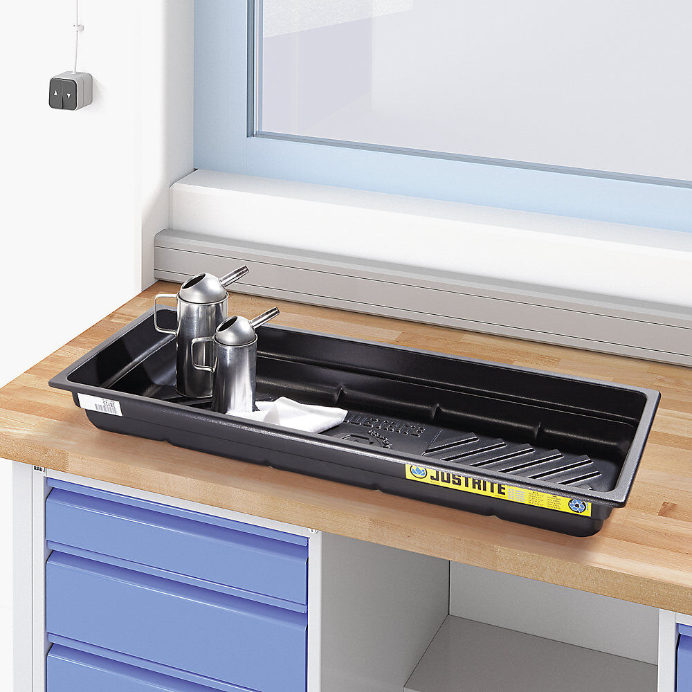 Justrite PE-Kleingebinde-Universalwanne, aus Recycling-Polyethylen, Volumen 87 l