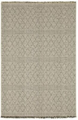 Style Haven Grayton Textured Geometric Beige/ Black Indoor-Outdoor Fringe Edge Rug