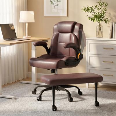Kodotan sofa Cross Legged Office Chair with Arms, Wide Criss Cross Chair with Wheels, 360°Rotating Footrest, Height Adjustable Swivel Chair
