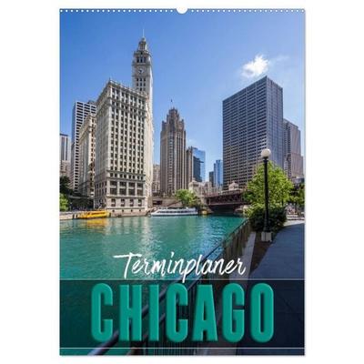 CHICAGO Terminplaner (Wandkalender 2027 DIN A2 hoch), CALVENDO Monatskalender