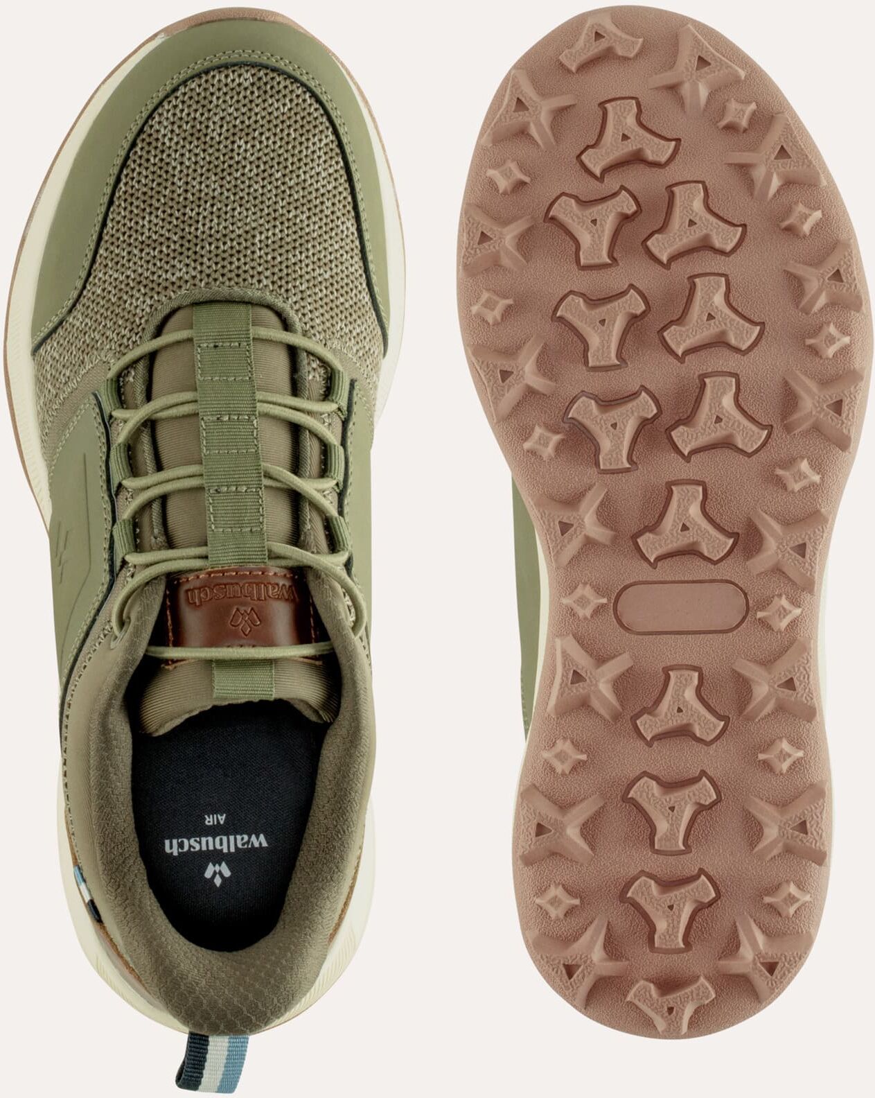 Walbusch Materialmix Sneaker Mühelos, , Farbe Grün, 43, mühelos anziehbar funktioneller Materialmix Herren