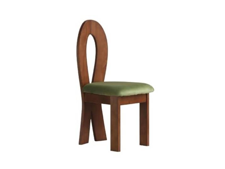 tDZP7yWpc Küchenstühle Gepolsterte Esszimmerstühle mit Holzbeinen, Mid-Century Modern gepolsterte offener Rückenlehne for Esszimmer, Küche(Bruin)