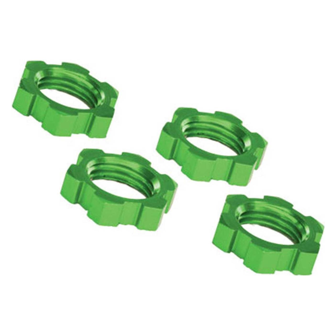 Traxxas Radmuttern, splined, 17mm, serrated (grün-eloxiert) (4) (TRX7758G)