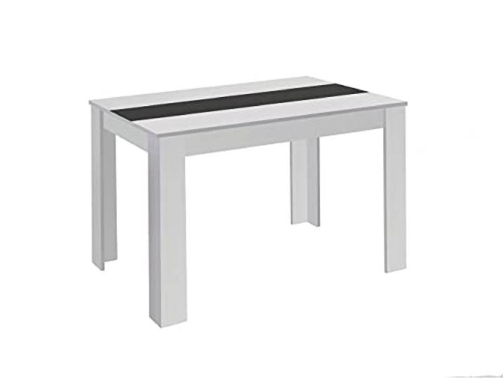 byLIVING Esstisch NORI, Küchentisch in Weiß, 140 x 80, H 75 cm Einlegeplatte wendbar in schwarz oder weiß, großer Tisch