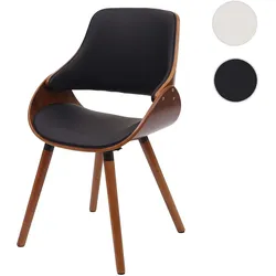 Esszimmerstuhl HWC-D23, Küchenstuhl Stuhl, Retro-Design ~ Kunstleder schwarz