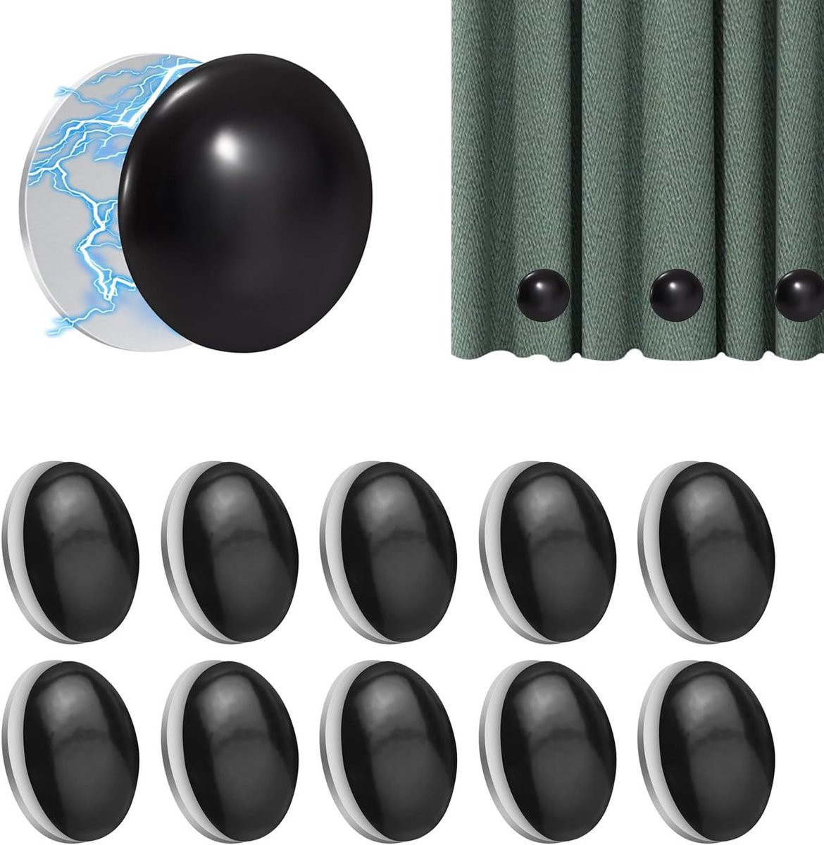 10 stuks magnetische douchegordijngewichten rond - ShopVlot