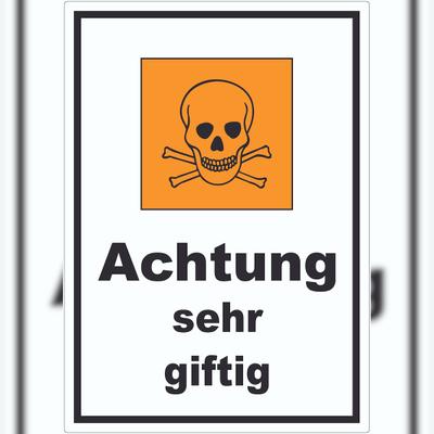 HB-Druck Aufkleber Gefahrensymbol sehr giftig Totenkopf A8 (52x74mm)