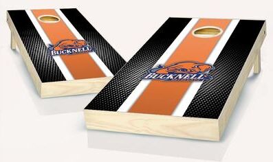Skip's Garage Bucknell Bison Striped Outdoor Cornhole Board Set