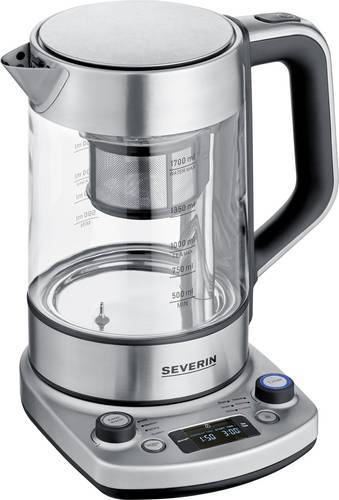 Severin 3422 Wasserkocher schnurlos, Überhitzungsschutz Edelstahl (gebürstet) Fassungsvermögen: 1.7 l