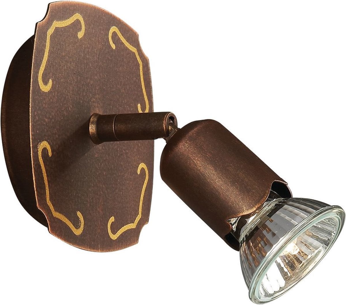 Massive Wandlamp Bruin Metaal voor Binnenruimte met GU10 Halogeen Fitting