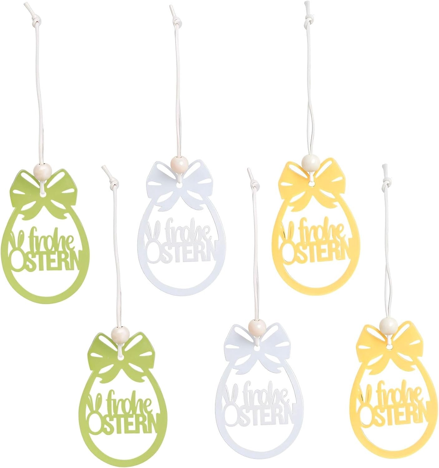 Set van 6 vrolijke metallic Pasdecoraties voor volwassenen