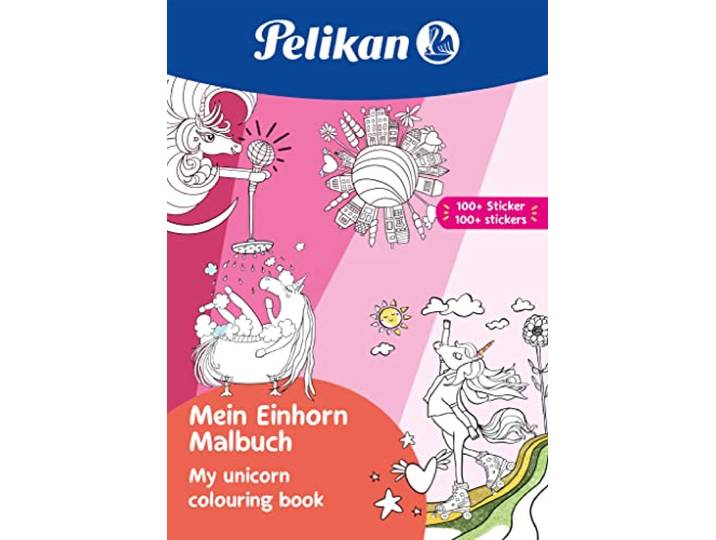 Pelikan Kleurboek met zelfklevende stickers, voor 4-6 jaar, thema: eenhoorn, 1 stuk